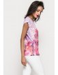 t-shirt burn out fleurs - col rond