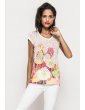 t-shirt burn out fleurs - col rond