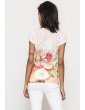 t-shirt burn out fleurs - col rond