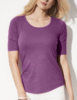 Deep scoop neck, half sleeves tee shirt