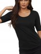 Deep scoop neck, half sleeves tee shirt