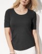 Deep scoop neck, half sleeves tee shirt
