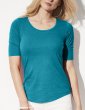 Deep scoop neck, half sleeves tee shirt