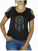 Dream catcher - Cut Out Shoulder tee shirt