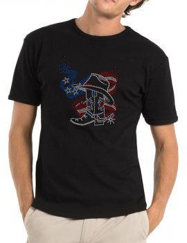 American boot - Man tee shirt round neck