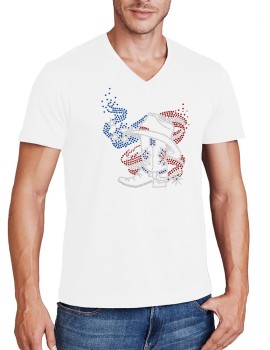 T-shirt homme motif strass "american boot "