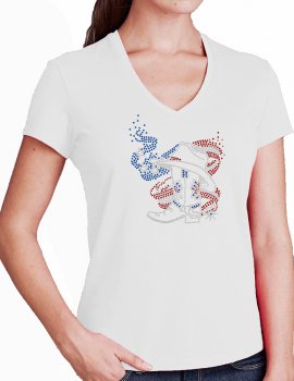 American boot - Classic V neck lady t-shirt