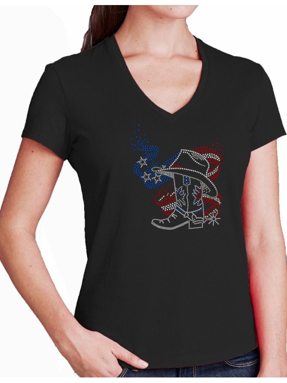 American Boot - T-shirt femme V classique