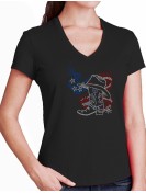 American boot - Classic V neck lady t-shirt