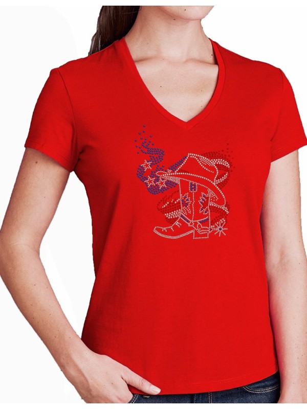 American Boot - T-shirt femme V classique