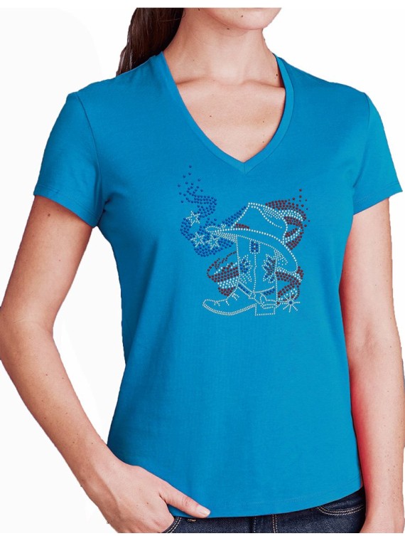 American Boot - T-shirt femme V classique