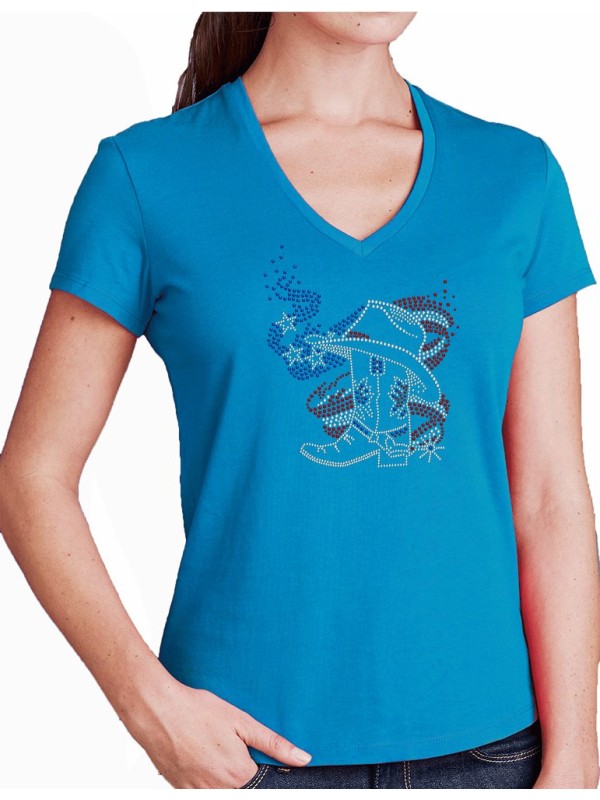 American Boot - T-shirt femme V classique