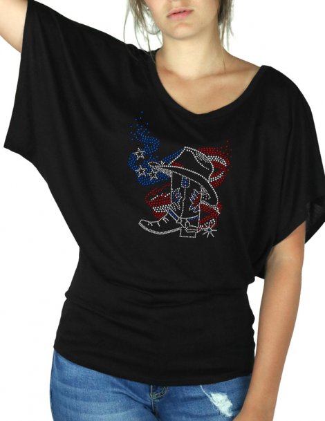 American Boot - T-shirt femme Manches Papillon