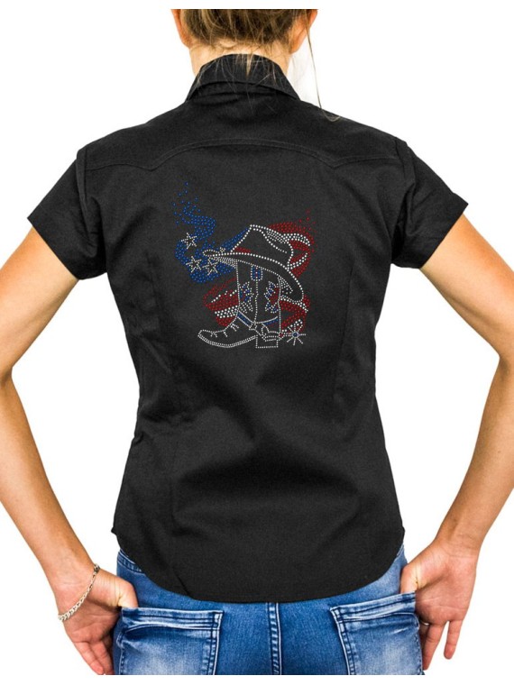 American boot - Chemise Femme Manches Courtes