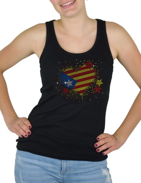 Catalan Rhinestone Heart - Lady Tank top