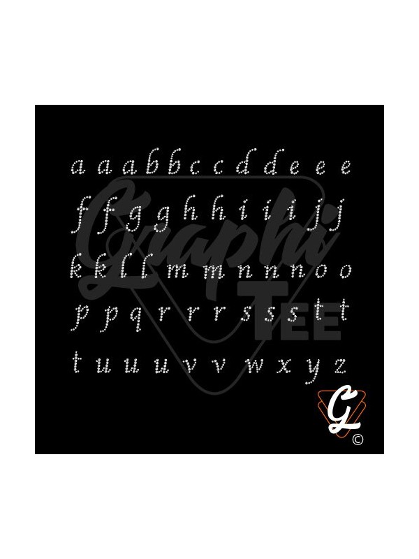 Transferts strass thermocollant lettres de l'alphabetet