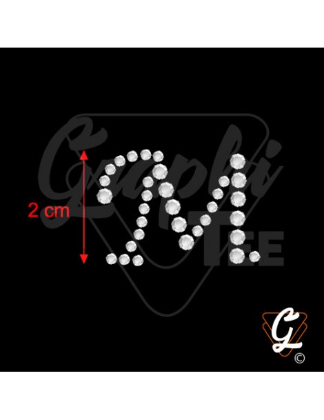 Lettre individuelle "majuscule" en strass thermocollant