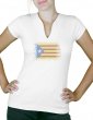 Rhinestone catalan flag - Lady V neck