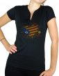 Rhinestone catalan heart - Lady V neck