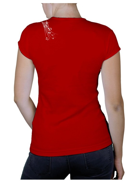 Clé de sol Blanche - T-shirt femme Col V