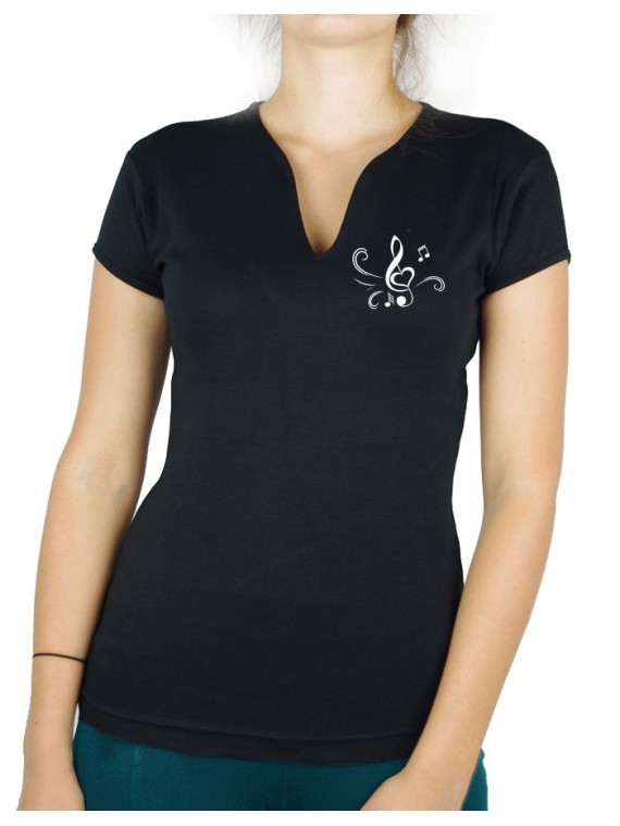 Heart treble clef- Lady V neck