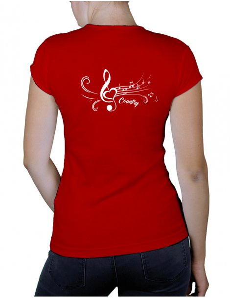 Clé de sol Coeur - T-shirt femme Col V