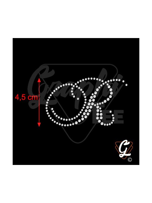 Iron-on rhinestone letter