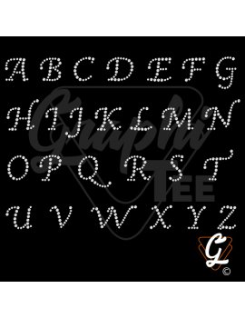 Rhinestone transfer full capital letter alphabet