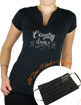 COUNTRY DANCE - LOT DUO Tee shirt et masque