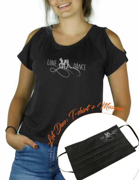 Line dance - LOT DUO Tee shirt epaule cut et masque