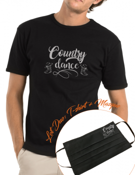COUNTRY DANCE-LOT DUO Tee shirt homme et masque assorti