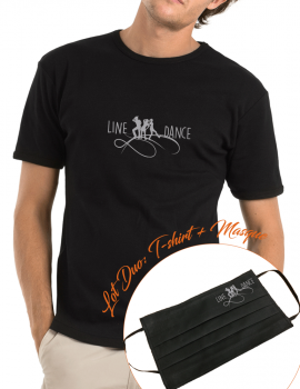 Line dance-LOT DUO Tee shirt homme et masque assorti