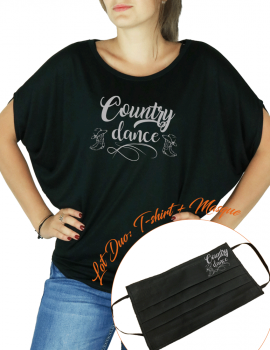 Country Dance - LOT DUO Tee shirt Chauve souris et masque