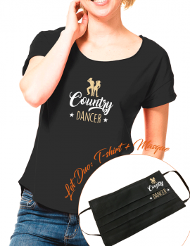 Country dancer - LOT DUO Tee shirt LOOSE FIT et masque assorti