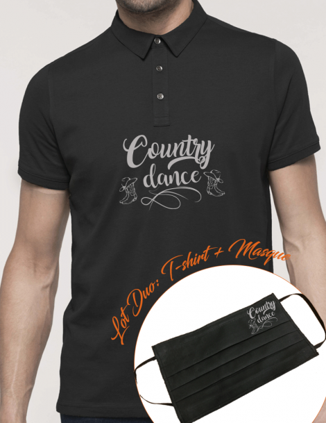 COUNTRY DANCE-LOT DUO Polo homme et masque assorti