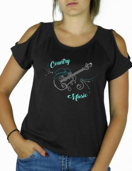 Guitar arabesque - Cut Out Shoulder tee shirt