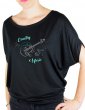 Guitare arabesque - T-shirt femme Manches Chauve Souris