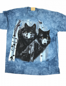 T-shirt deux loups noirs - The Mountain