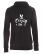 Country dancer white print- Lady zipped sweat