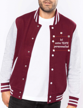 white sleeves children's jacket varsity teddy