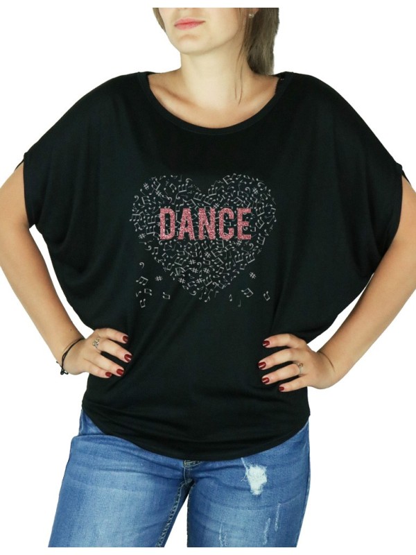 Coeur de muisque DANCE - T-shirt femme Manches Chauve Souris