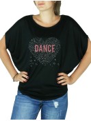Coeur de muisque DANCE - T-shirt femme Manches Chauve Souris