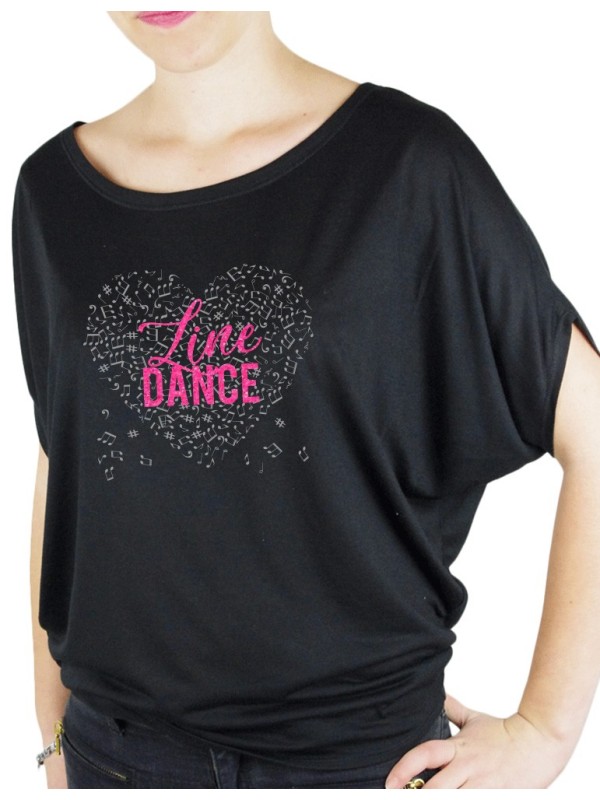 music heat with Line DANCE- Bat Sleeves Women's T-Shirt