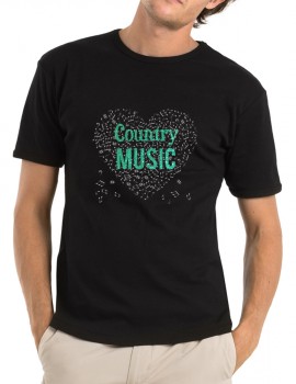 Coeur de Music Country - T-shirt homme col rond