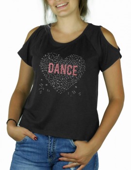 Music heart with DANCE- Shoulder cut