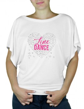 LINE Dance Music Heart - Women's Butterfly Sleeve T-Shirt