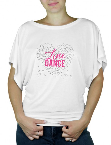 Coeur de musique LINE Dance - T-shirt femme Manches Papillon