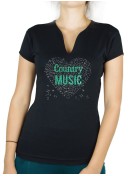 music heat with COUNTRY- Lady V neck