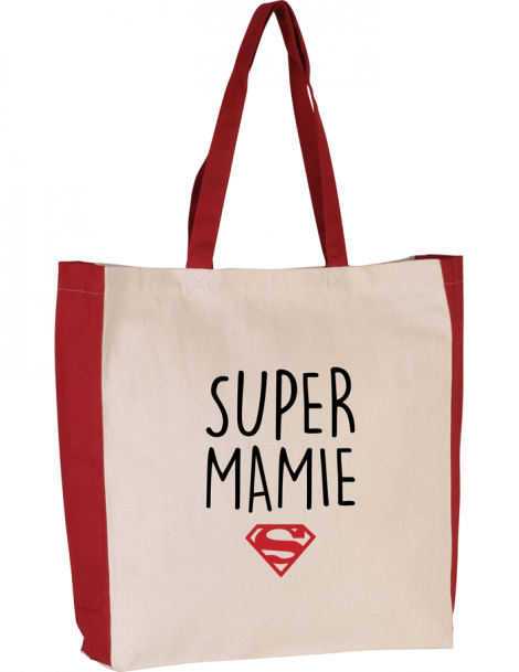 Sac cabas bicolore SUPER MAMIE