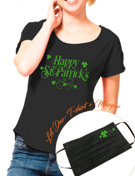 Happy st patrick - LOT DUO Tee shirt LOOSE FIT et masque
